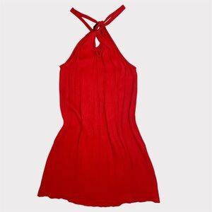Red Halter Shift Dress